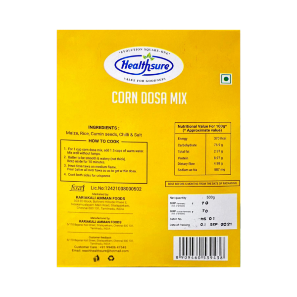 Corn Dosa Mix (500 gms)